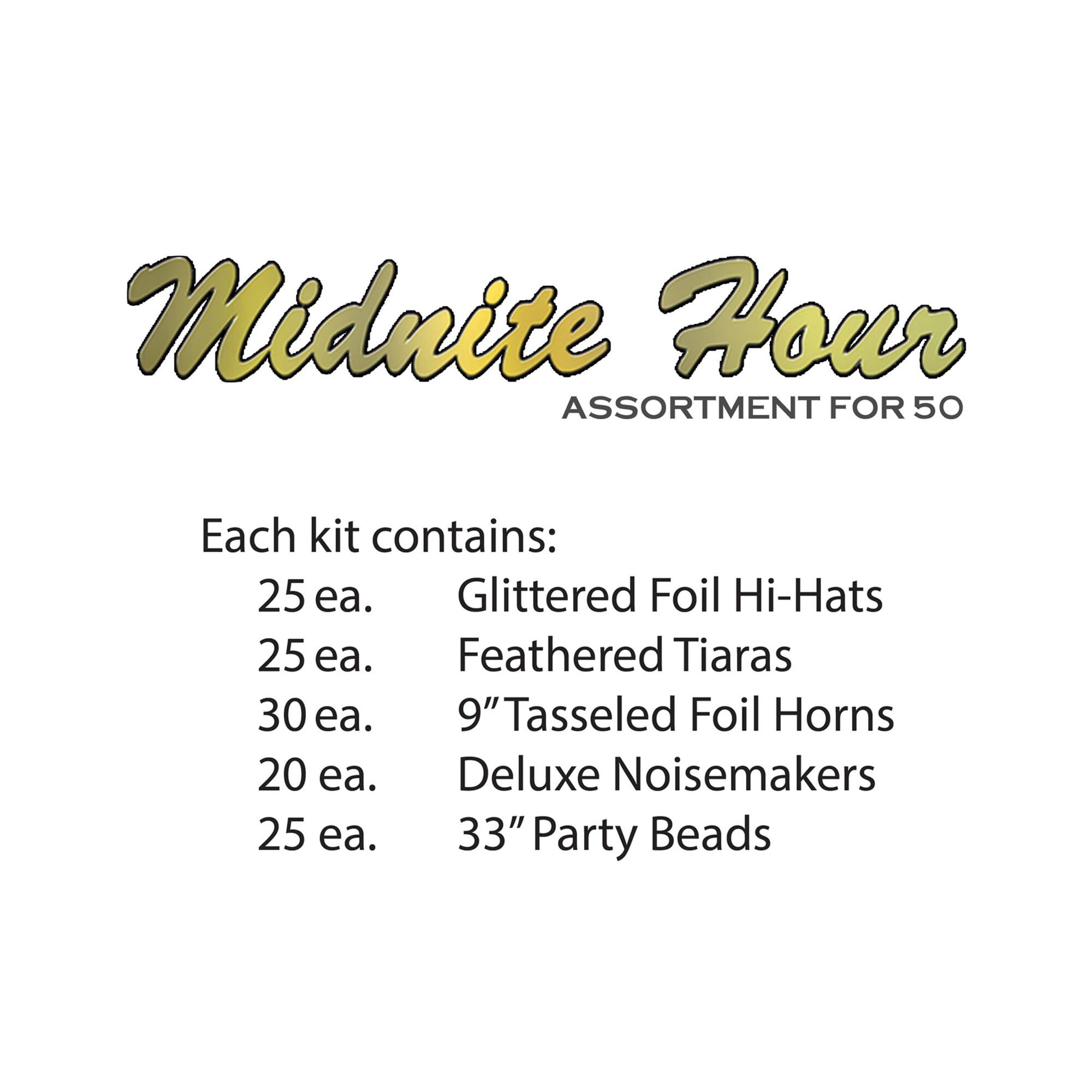 Beistle New Year Midnite Hour Party Favor Kit for 50